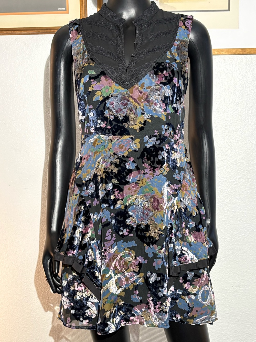 Free People Falling Leaves dress featuring a floral burnout velvet design